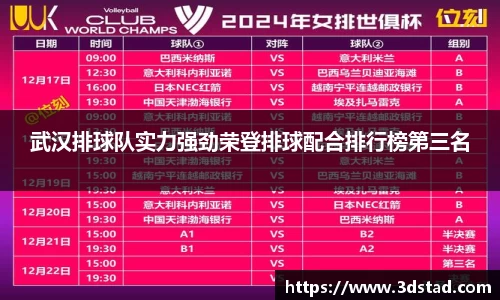 武汉排球队实力强劲荣登排球配合排行榜第三名